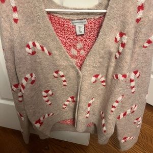 Cupcakes and Cashmere Candy Cane Cardigan NWT L